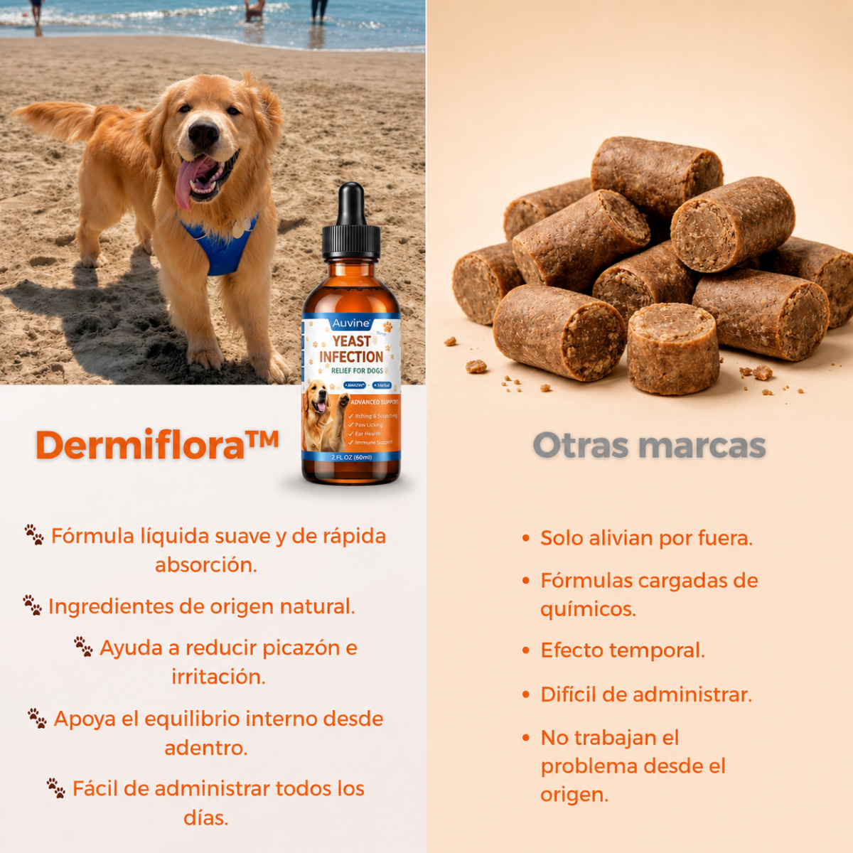 Dermiflora™️ – Ayuda a controlar el hongo y a reducir la picazón desde el origen